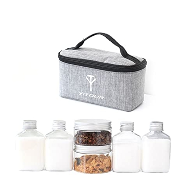 lmoikesz YITOU Confezione da 6 bottiglie di condimento da campeggio Barbecue Pesca Picnic Beach Park Barattoli per condimenti Set di lattine con custo