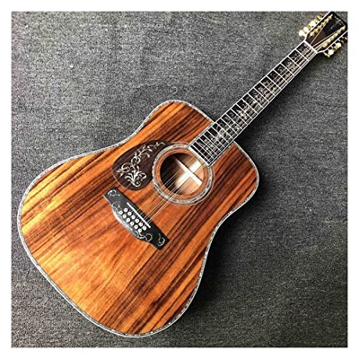AURH 12 Corde Personalizzate mancine Chitarra elettrica Acustica in Legno con Doppio Pickup S1 Electronic Adatto per Giocatori in Tutte Le Fasi. XIXIN
