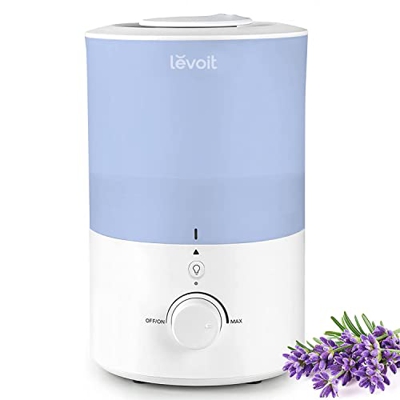 LEVOIT Umidificatore Ambiente Bambini, Top Fill, 3L/25H di Durata, con Luce e Aromaterapia, < 28dB Silenzioso, Auto Spegnimento, Facile Pulizia della 