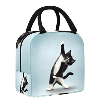 Borsa da pranzo Tote Box Cooler Contenitore Gatto Yoga Carino