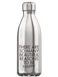 Generic There Are So Many Beautiful Reasons To Be Happy Bottiglia d'Acqua Termica isolata sottovuoto Argento precio