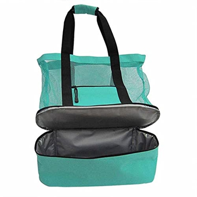 Pranzo al sacco Isolamento riutilizzabile Borsa da pranzo da spiaggia con cerniera in rete uniforme Organizzatore portatile per la conservazione del f