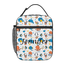 Pacchetti pasto personalizzati per creature marine, borsa da pranzo per creature marine con nome personalizzato Borsa per pasti carina Borsa da scuola en oferta