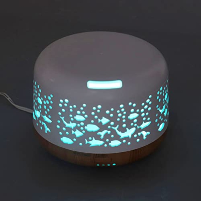 Umidificatore per Aromaterapia, Mini Umidificatore Portatile Silenzioso per Camera da Letto, Umidificatore Carino da 300 Ml con Luce Notturna Colorata