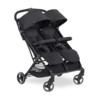 Hauck Passeggino Doppio Swift X Duo Leggero, Città e Vacanza, 36 kg Portata, Due Bambini, Posizione Nanna, Pieghevole Compatto con Una Mano, Cappotta 