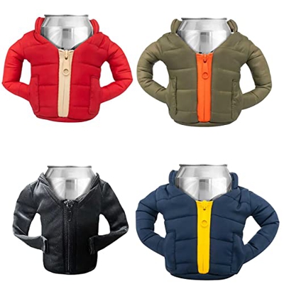 Gigesute 4 Pezzi Mini refrigeratore per lattine Campeggio, Coperchio per Bevande a Tenuta stagna, refrigeratore Isolato per la Decorazione lattine Sta