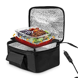 GAESHOW Scaldavivande Elettrico 12V, Scaldavivande 11.0x7.9x4.7in per Auto, Mini Forno Portatile Microonde per Pasto Cibo Viaggio su Strada Picnic Cam en oferta