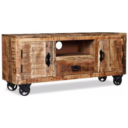 Mobile Porta Tv In Legno Grezzo Di Mango 120x30x50 Cm características