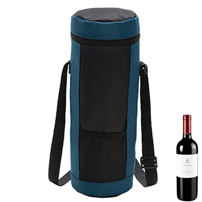 Onlynery Custodia per bottiglie d'acqua con cinghia, borsa per bottiglie di vino, portatile, con tracolla regolabile, per uomini, donne, bambini, escu