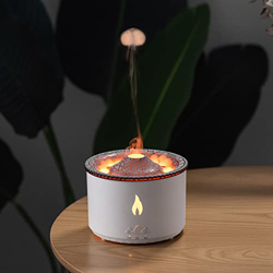 USMEI Diffusore di Olio Essenziale con Luce Notturna a Fiamma, umidificatore per diffusore di aromaterapia Silenzioso da 360 ml, umidificatore a nebul en oferta