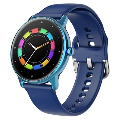 Smartwatch per telefoni Android iOS con schermo intero da 1,09", chiamata in arrivo, notifica messaggi, contapassi, fitness tracker impermeabile IP68 