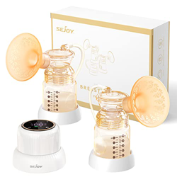 Sejoy Tiralatte Elettrico Doppio, Tira Latte Neonati Elettrico, Silicone Breast Pump, Portatile Indossabile, 6 Modalità e 9 Livelli di Aspirazione, Fu en oferta