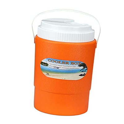 Cooler Ice Bucket Barrel Camping Coolers Insulated Beverage Food Storage Carrier for Home Car Travel Picnic Beach Ice Cool (Orange 3l)