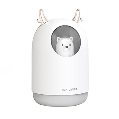 Yihaifu Mini umidificatore d'aria adorabile alimentato tramite USB Camera da letto a basso rumore Comodino Nebulizzatore d'aria, bianca