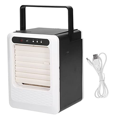 Pilipane Condizionatore d'Aria Portatile, raffreddatore d'Aria evaporativo a 3 velocità, condizionatore USB Silenzioso, Leggero per Camera da Letto, U