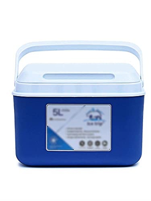 Cooler Fresh Keeping Insulated Ice Bucket Camping Portable Ice Chest Coolers Storage for Home Outdoor Excursion Picnics Beach 5L (Blue)