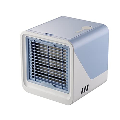 Mini ventilatore del condizionatore d'aria, tre velocità, dispositivo di raffreddamento dello spazio personale con luci di respirazione a colori, disp
