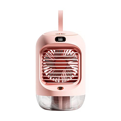 ERTUO Ventilatore di raffreddamento per umidificazione, vento a tre velocità, mini condizionatore d'aria silenzioso, effetto luce notturna, adatto per