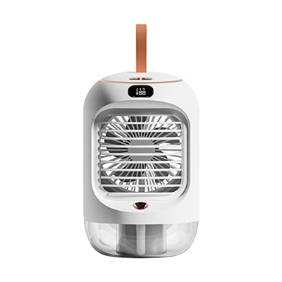 ERTUO Ventilatore di raffreddamento per umidificazione, vento a tre velocità, mini condizionatore d'aria silenzioso, effetto luce notturna, adatto per
