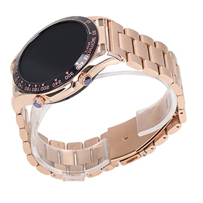Smartwatch, promemoria chiamate in Arrivo Smartwatch Fitness 15 modalità Sport 3 Effetti Menu per Scuola per Uomini(Quadrante Nero Oro con Nastro in A