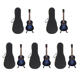 Generic 5 Pezzi di Chitarra in Miniatura in Legno Mini Chitarra in Legno Chitarre Modello di Chitarra in Miniatura con Vintage en oferta