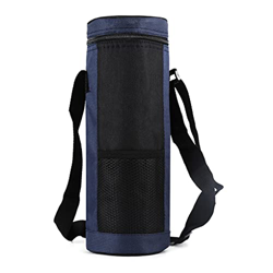 QOOEEDDS Borsa isolante per bottiglia d'acqua Custodia ad capacità Custodia protettiva rotonda Borse da picnic per alpinismo da viaggio, Blu características