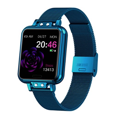 DROOS Smartwatch da donna, Smartwatch per telefoni Android Ios con schermo da 1,22 pollici, chiamata in arrivo, sveglia, cronometro, contapassi, imper