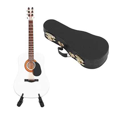 Agatige Modello di Chitarra, Decorazione in Legno per Chitarra con Supporto e Scatola di immagazzinaggio per Soggiorno Camera da Letto