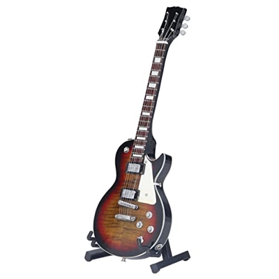 Agatige Mini Giocattolo per Chitarra, Modello di Strumento Musicale in Miniatura in Legno per Regalo di Compleanno