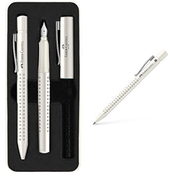 Faber-Castell 201527 Set di scrittura Grip 2010, penna a sfera e penna stilografica, colore latte di cocco, 1 pezzo & 231023 Portamine Grip 2010, spes en oferta