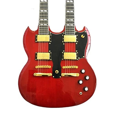 AURH skjos 12 Stringa + 6 Corda Doppia Testa Chitarra Elettrica Chitarra Chitarra in Acciaio Acciaio Acciaio Acustico Chitarra (Color : Guitar, Size :