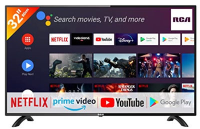 RCA RS32H3 Android TV Smart televisore da 32 pollici (80 cm) con Google Assistant, Chromecast, Netflix, Prime Video, Google Play Store per Disney+, te