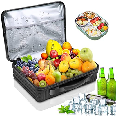 Borsa Termica, Frigo Portatile, Funzione Raffreddamento e Mantenimento Calore, Grande Borsa Coibentata per Cibi Caldi o Freddi, Piccola Borsa frigo pe