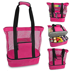 Borsa tote multifunzionale in rete da spiaggia con dispositivo di raffreddamento staccabile Grandi borse da campeggio da viaggio da campeggio for picn en oferta