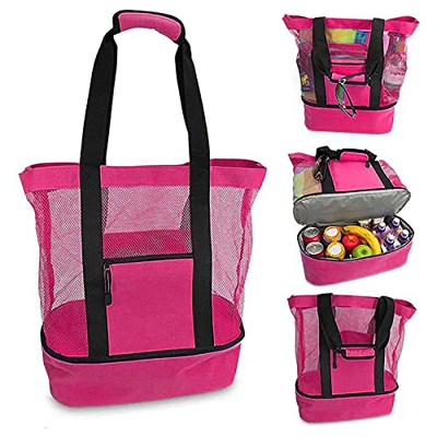 Borsa tote multifunzionale in rete da spiaggia con dispositivo di raffreddamento staccabile Grandi borse da campeggio da viaggio da campeggio for picn