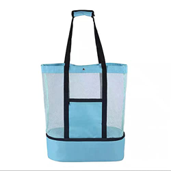 Borsa da Spiaggia in Rete a Doppio Strato, Borsa da Spiaggia, Borsa Termica da Viaggio Portatile per Picnic all'aperto Borsa Termica da Viaggio características