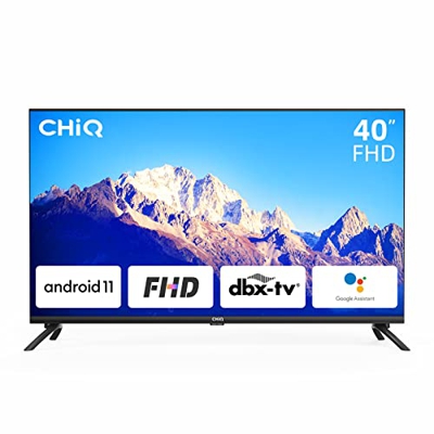 CHiQ L40G7LX, TV 40 Pollici(100cm), Smart TV, Android 11,FHD, Frameless, HDR 10,Netflix,Youtube, 2.4/5G Wi-Fi, Bluetooth, Chromecast, Google Assistant