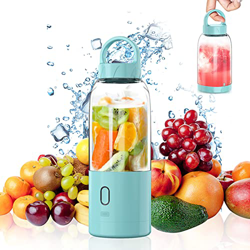Frullatore portatile, 500ML Mini Frullatore USB Ricaricabile con 6 Lame e Spazzola Frullatore Personale per Frullati, Frutta e Verdura Tazza per Casa, en oferta