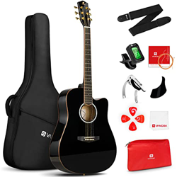 Vangoa 4/4 Chitarra Acustica Folk 41 pollici Cutaway 6 Corde Chitarre Acustiche per Adulto Principianti Intermedio con Capo professionista, Corde, Acc características