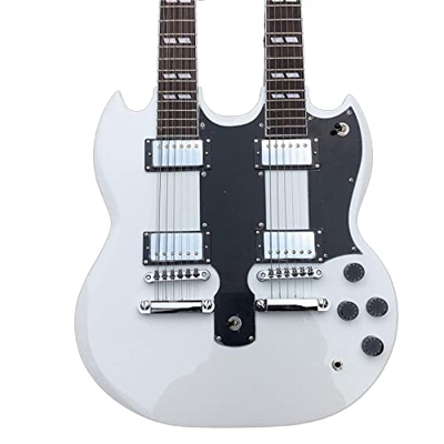 AURH skjos Chitarra Elettrica 12 Stringa + 6 Corda Bianca Chitarra Cordino in Acciaio Acustico per Chitarra Acustica (Color : Guitar, Size : 39 Inches