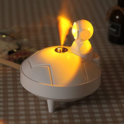 FREEDL 290 ML Umidificatore Ambiente Bambini Bianco Umidificatore Aria con Sunset Lamp, Ricarica USB Astronauta Umidificatore Portatile per Casa Uffic