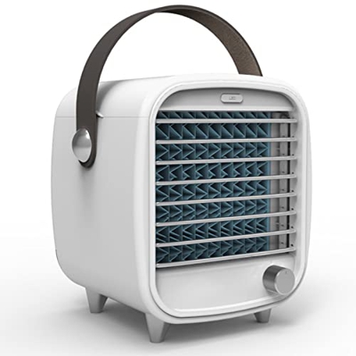 Condizionatore d'aria, Raffreddatore d'Aria/Umidificatore Portatile 3-in-1, Maniglia Ventola di Raffreddamento d'Aria Ghiaccio Personale con Ventola R