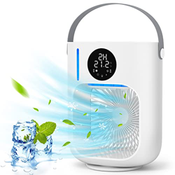 Condizionatore d'aria portatile, dispositivo raffreddamento dell'aria spazio personale desktop domestico con 1100ml serbatoio, 5V 2A 5W d'aria Raffred en oferta