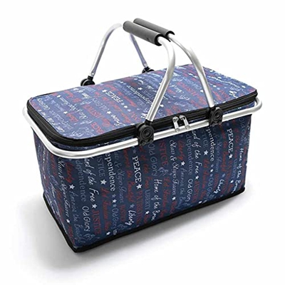 N/A 29L Pieghevole Picnic Campeggio Cesto Completo Shopping Refrigeratore for la casa Camping Store Basket Basket Outdoor Camping Picnic (Color : B)