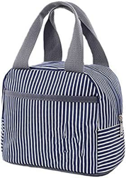 CUYUFIA Borse per il pranzo, borsa per il pranzo a righe, in tela impermeabile e resistente, per ufficio, donne, uomini, viaggi picnic en oferta
