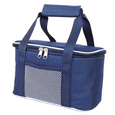 chiwanji Borsa da Pranzo Isolata Portatile di Grande capacità, Panno Oxford con Tasche, Borsa da Picnic Riutilizzabile a di Perdite, Blu Navy