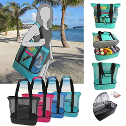 ZMYDZ Borsa Tote Multifunzionale in Rete da Spiaggia con Dispositivo di Raffreddamento Staccabile Grandi Borse da Viaggio da Campeggio for Picnic di G precio