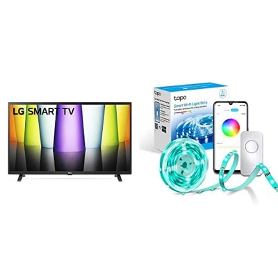 LG 32LQ63006LA Smart TV 32" Full HD, TV LED 2022 con Processore α5 Gen 5 con AI + TP-Link Tapo L900-5 Striscia LED Smart 5m, WiFi Strisce LED RGB