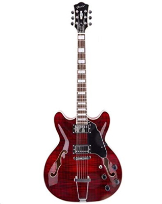 AURH skjos Jazz Hollow F Hole Chitarra Elettrica con Acustica in Acciaio Acustico Guitars (Color : Red Guitar, Size : 40 Inches)