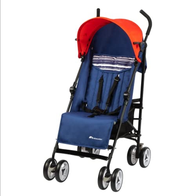 Bebeconfort Rainbow Passeggino Leggero e Reclinabile, Pieghevole Chiusura ad Ombrello, Passeggino da Viaggio Maneggevole e Compatto, colore Blue Lines